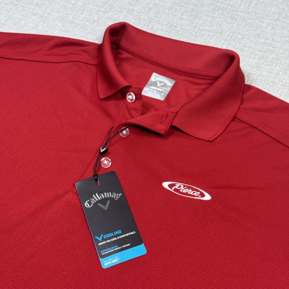 Callaway Polo Shirt Mens Large Red‎ Opti-Dri Short Sleeve Golf Moisture Wicking
